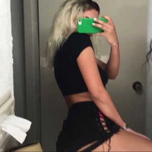 zaful black lace up shorts